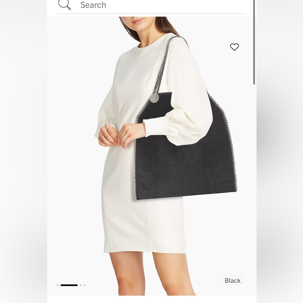 [Stella McCartney] Black Chain / shaggy deer Tote Bag